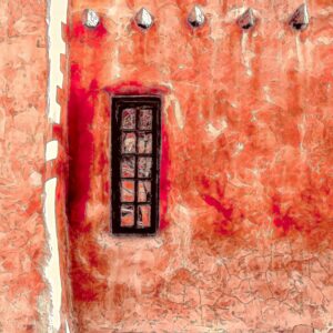 Product Image: “Santa Fe Wall and Window #1” Graphics-Infused Photography – Metal Print