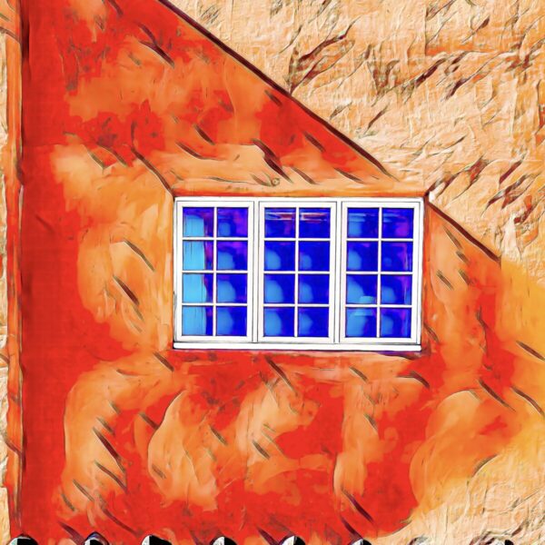 Product Image: “Santa Fe Wall and Window #2” Graphics-Infused Photography – Metal Print