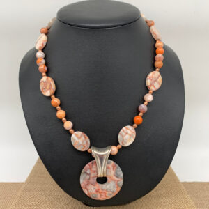 Product Image: Necklace: Orange/Grey Desert Jasper Pendant