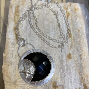 Product Image: Faceted Black Onyx Crescent Moon Necklace