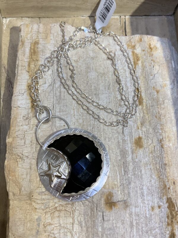 Product Image: Faceted Black Onyx Crescent Moon Necklace