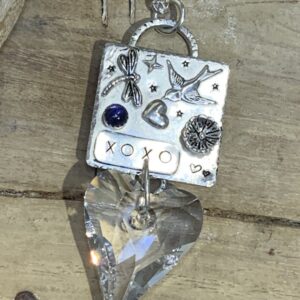 Product Image: Necklace SS Tag XOXO Swarovski Heart and Iolite