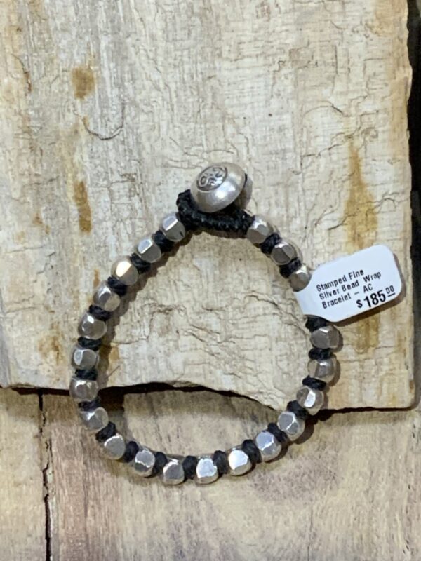 Product Image: Stamped Fine Silver Bead Wrap Bracelet