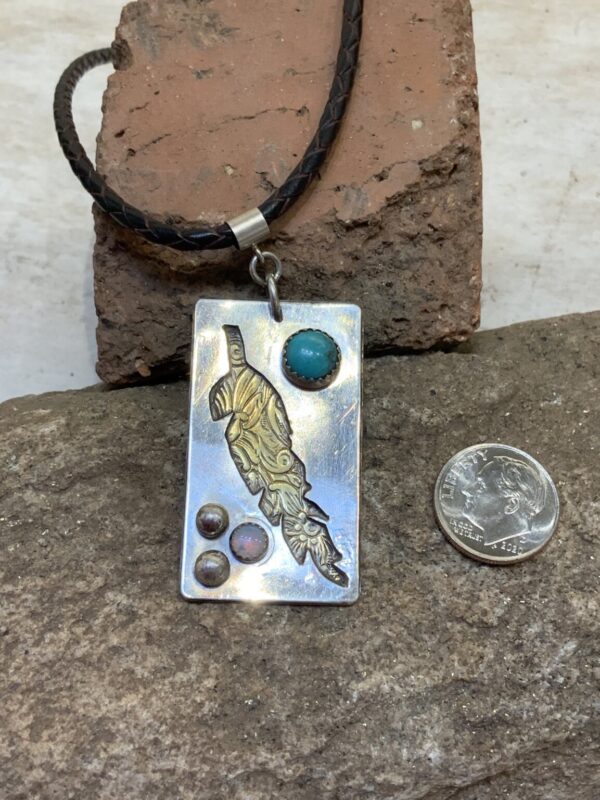 Product Image: Sterling & Brass Feather Turq Moonstone