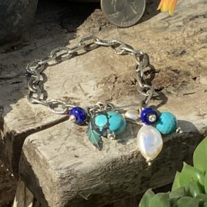 Product Image: Charm Bracelet SS Chain w/ Gem Charms