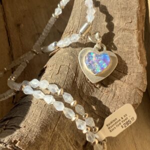 Product Image: Necklace Moonstone & SS Nova Opal Heart