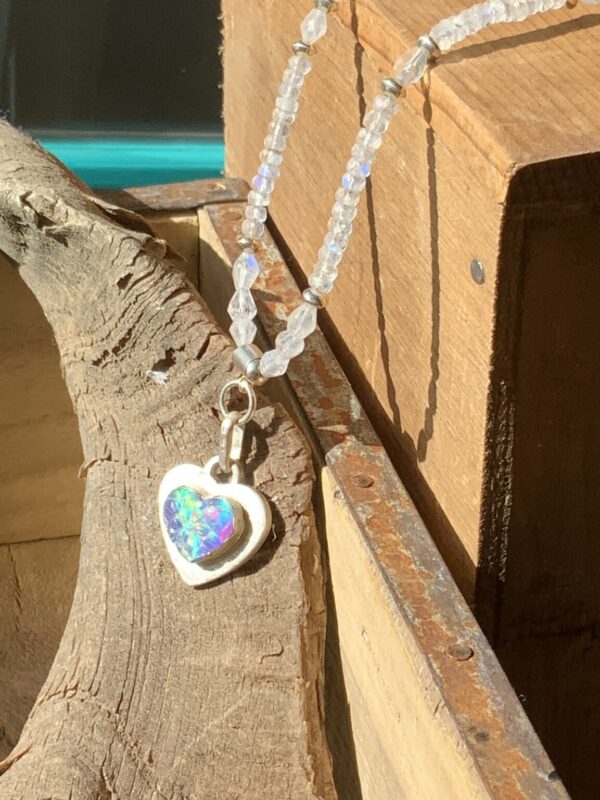 Product Image: Necklace Moonstone & SS Nova Opal Heart