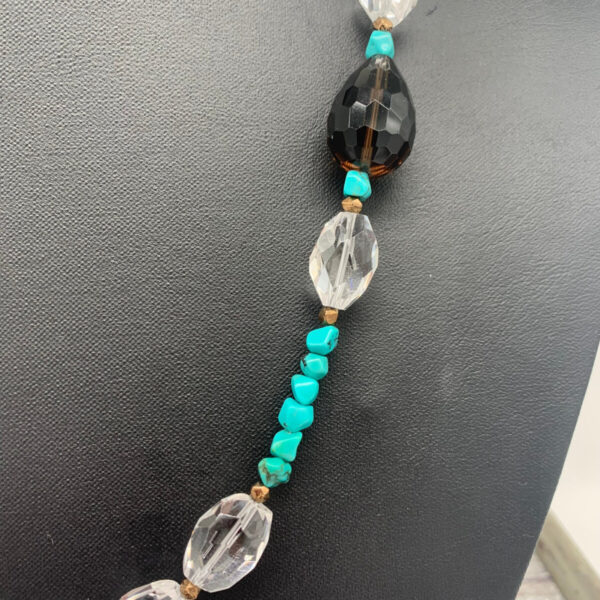 Product Image: Necklace: Turquoise, Faceted Quartz Crystal One of a Kind