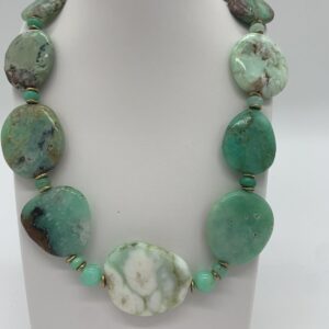 Product Image: Necklace: Chrysoprase Slabs Shades of Green