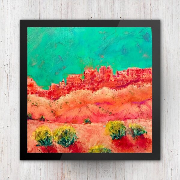 Product Image: Painting “Late Afternoon Shades” 9 x 9 Acrylic on Wood, Framed