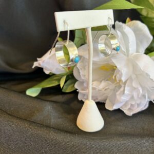 Product Image: Turquoise, Sleeping Beauty, Sterling Hoops
