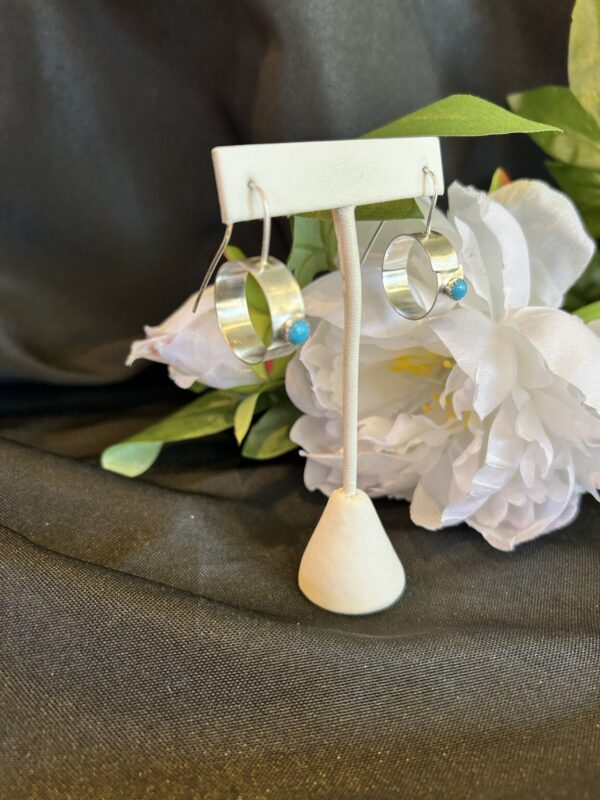 Product Image: Turquoise, Sleeping Beauty, Sterling Hoops