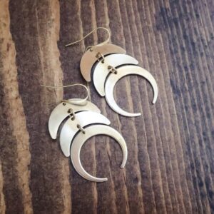 Product Image: Celestial Triple Moon Earrings | Brass