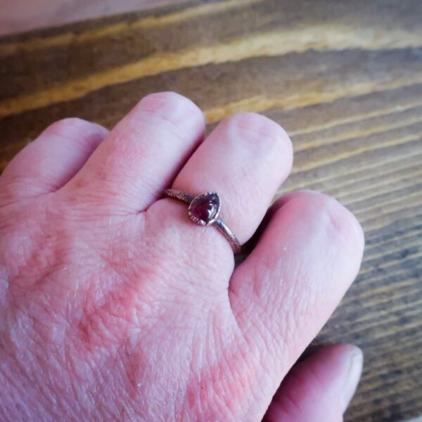 Product Image: Garnet Teardrop Ring | Copper