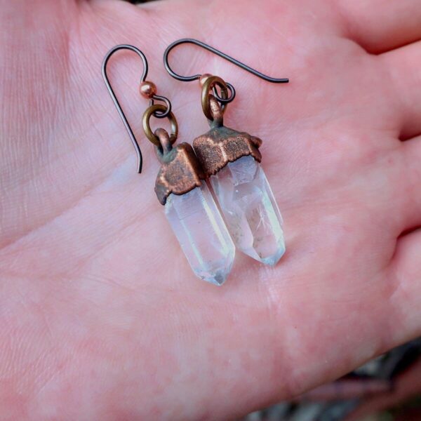 Product Image: Raw Quartz Crystal Earrings