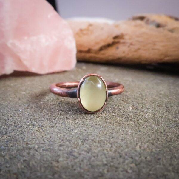 Product Image: Healer’s Stone Prehnite Ring | Copper