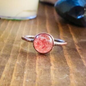 Product Image: Strawberry Quartz Ring | Copper | Size 8.25