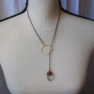 Product Image: Quartz Point Lariat Necklace – Brass & Copper