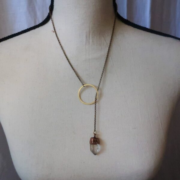 Product Image: Quartz Point Lariat Necklace | Brass & Copper