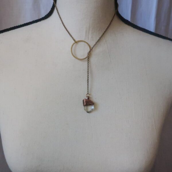 Product Image: Quartz Point Lariat Necklace | Brass & Copper