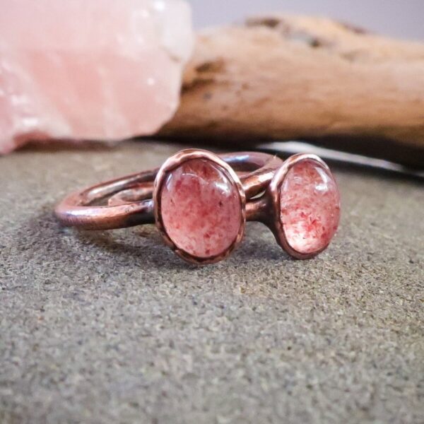 Product Image: Strawberry Quartz Ring | Copper | Size 6.75, 7