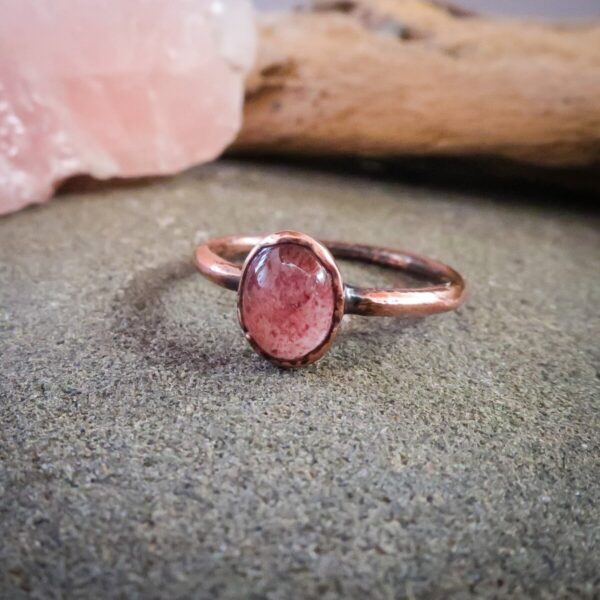 Product Image: Strawberry Quartz Ring | Copper | Size 6.75, 7