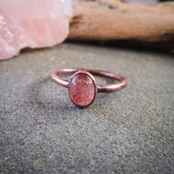 Product Image: Strawberry Quartz Ring | Copper | Size 6.75, 7