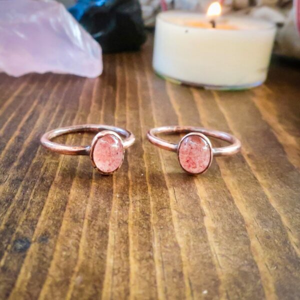 Product Image: Strawberry Quartz Ring | Copper | Size 6.75, 7