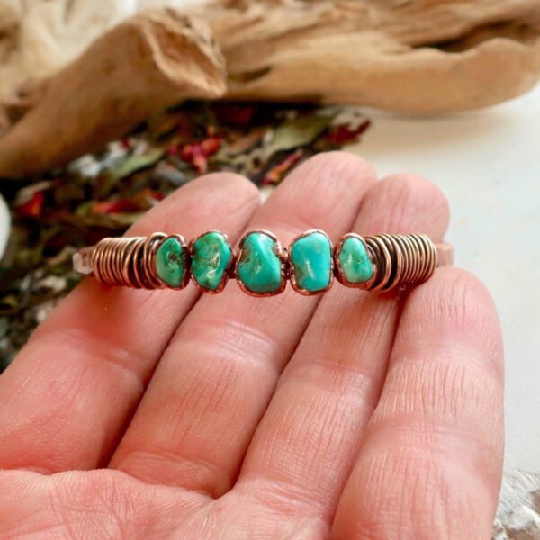 Product Image: Raw Turquoise Cuff Bracelet | Solace for the Spirit | Copper & Bronze