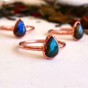 Product Image: Labradorite Teardrop Copper Ring