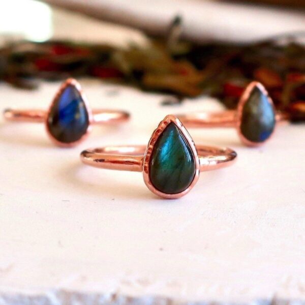 Product Image: Labradorite Teardrop Copper Ring