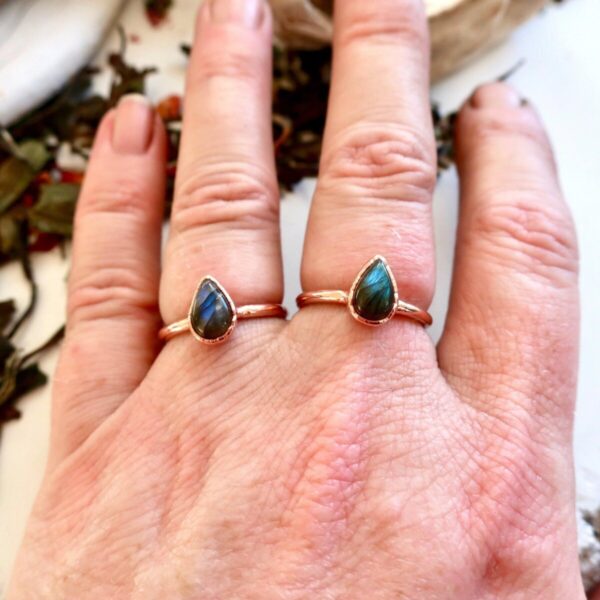 Product Image: Labradorite Teardrop Copper Ring