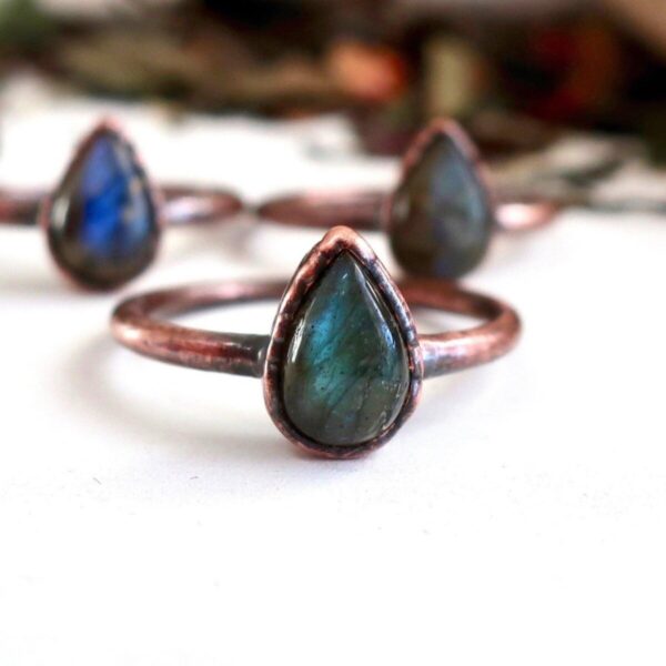 Product Image: Labradorite Teardrop Copper Ring