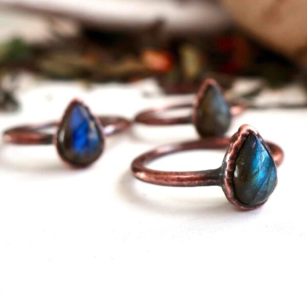 Product Image: Labradorite Teardrop Copper Ring