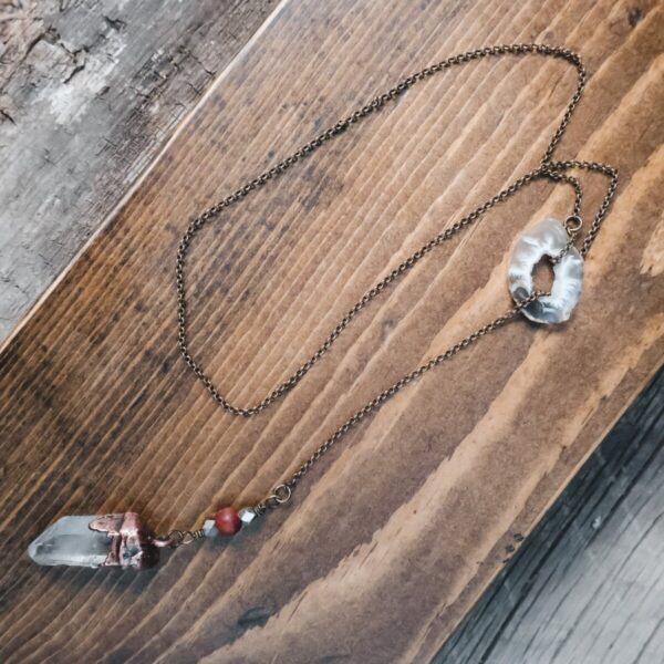 Product Image: Quartz Lariat Necklace | Brass & Copper