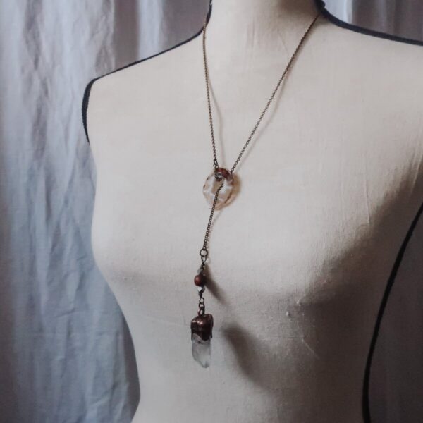 Product Image: Quartz Lariat Necklace | Brass & Copper