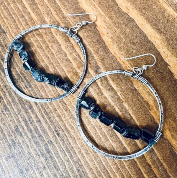 Product Image: Black Tourmaline Earrings | Sterling Silver