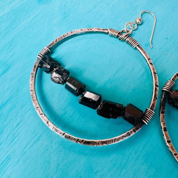 Product Image: Black Tourmaline Earrings | Sterling Silver