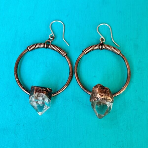 Product Image: Quartz Hoop Earrings | Copper