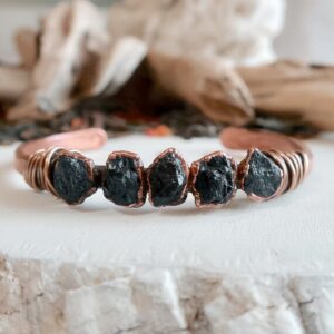 Product Image: Raw Black Tourmaline Bracelet | Copper & Bronze