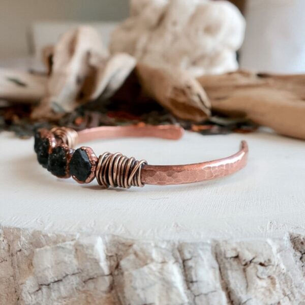 Product Image: Raw Black Tourmaline Bracelet | Copper & Bronze