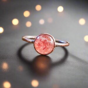 Product Image: Strawberry Quartz Ring | Copper | Size 8.25