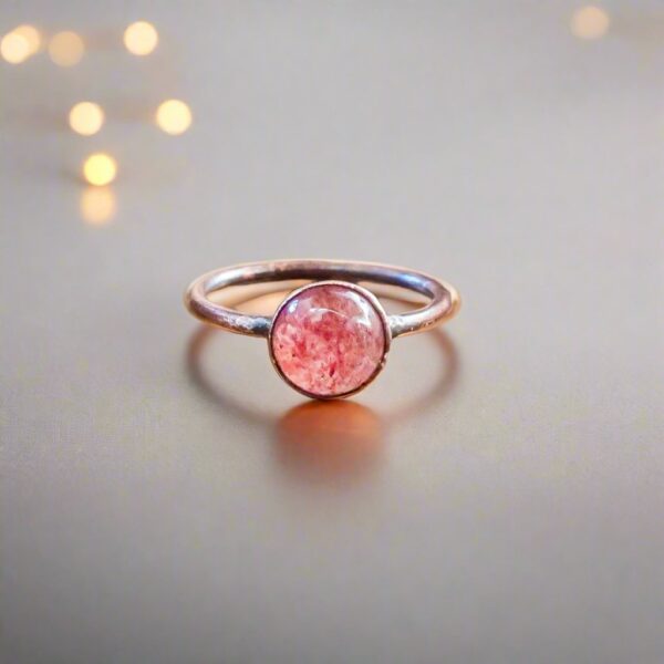 Product Image: Strawberry Quartz Ring | Copper | Size 8.25