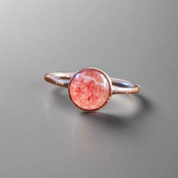 Product Image: Strawberry Quartz Ring | Copper | Size 8.25