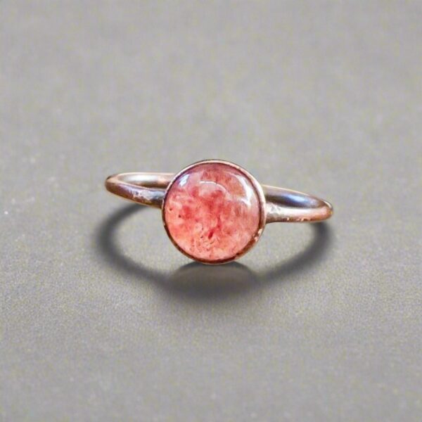 Product Image: Strawberry Quartz Ring | Copper | Size 8.25