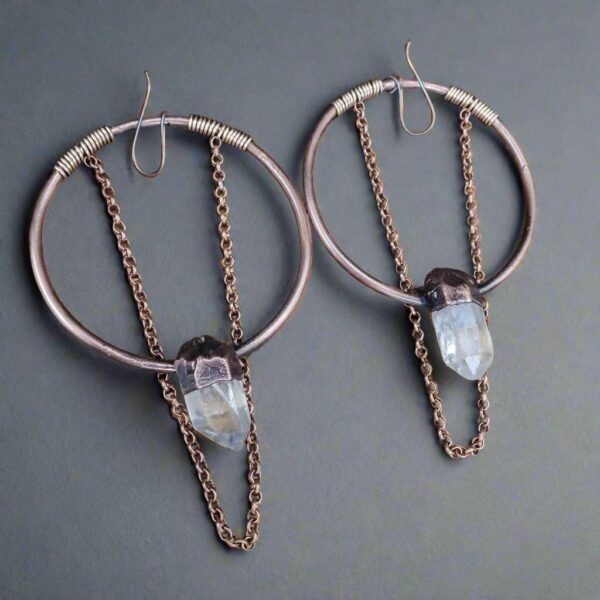 Product Image: Ultimate Manifester Quartz Statement Earrings | Copper & Bronze