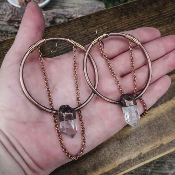 Product Image: Ultimate Manifester Quartz Statement Earrings | Copper & Bronze