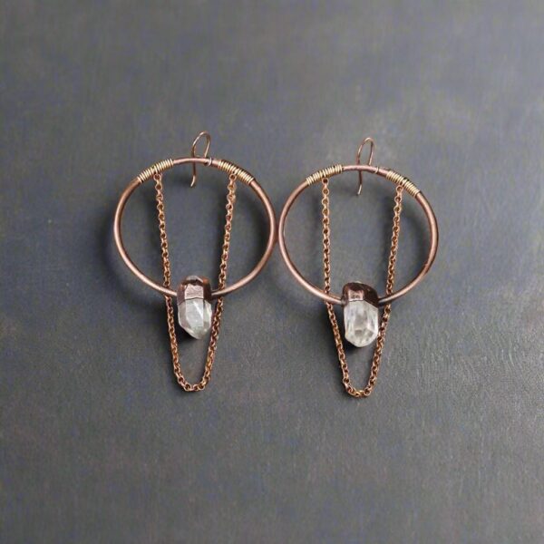 Product Image: Ultimate Manifester Quartz Statement Earrings | Copper & Bronze