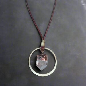 Product Image: Quartz Point Necklace | Copper, Brass & Leather