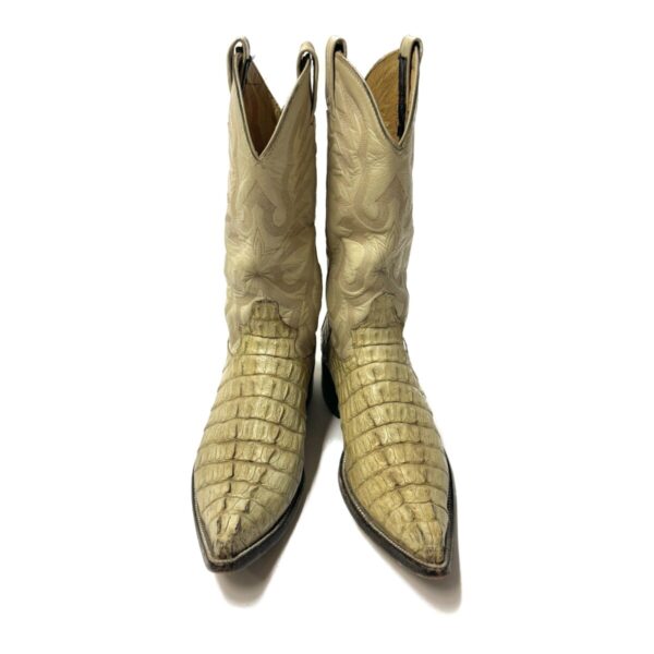 Product Image: 1980’S BOSS BOOTS WHITE ALLIGATOR POINTED TOE COWBOY BOOTS M7.5 W8.5